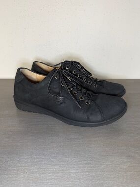 Hartjes XS Casual 2 Black Nubuck Leather Walking Sneakers Shoes Women's Size 6.5